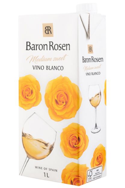 Picture of Baron Rosen Vino Blanco Medium-Sweet 11% 1L Tetra 