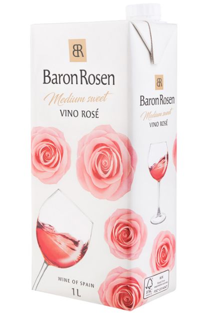 Pilt Baron Rosen Vino Rose Medium-Sweet 10% 1L Tetra 