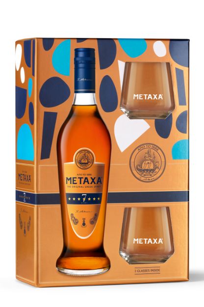 Pilt Metaxa 7* 40% 0,7L Karbis 2 Klaasiga 