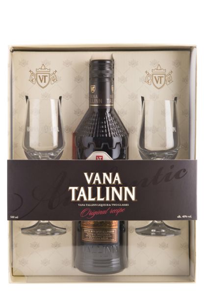 Pilt Vana Tallinn 40% 0,5 L + 2 klaasi 