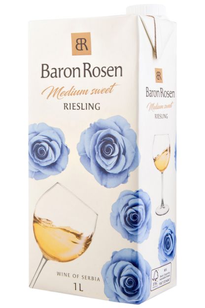 Pilt Baron Rosen Medium Sweet Riesling 10,5% 1L Tetra 