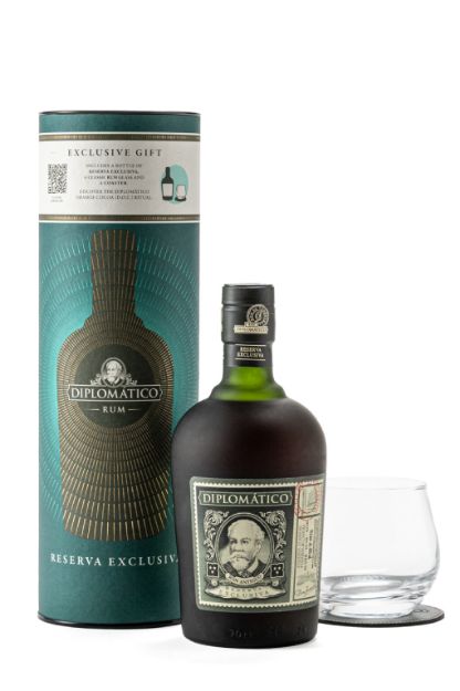Diplomatico Reserva Exclusiva 40% 0,7L Tuub klaas iga